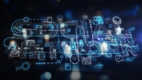 Futuristic Social Network Animated Icons Connectivity Loop