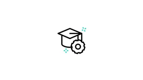 Animated Graduation Cap and Gear Icon