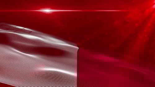 Shimmering Malta Flag Waving with Red Digital Glow