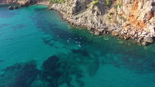 Aerial view of Ibiza Island, Balearic Island, Spain.