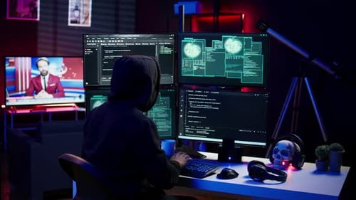 Hacker Happy After Successfully Doing Computer Sabotage Using Ransomware
