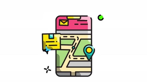 Animated Flat Design Package Delivery Application