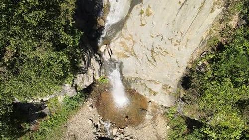 Aerial View of Beautiful Waterfall in Nature