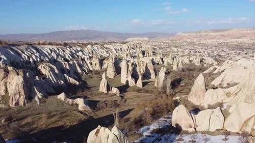 Cappadocia Turkey's Fairy Chimneys: Geological Pillar Rock Formations. Hot Air Balloon POV