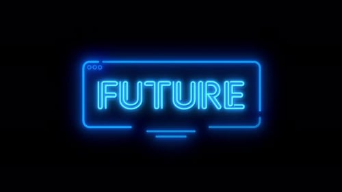 Future Title Neon Sign Text Alpha Channel Loopable