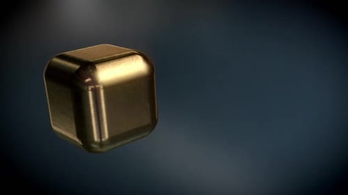 Goldene Würfelschleife mit Rotation