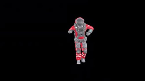 Red Suit Astronaut Dancing