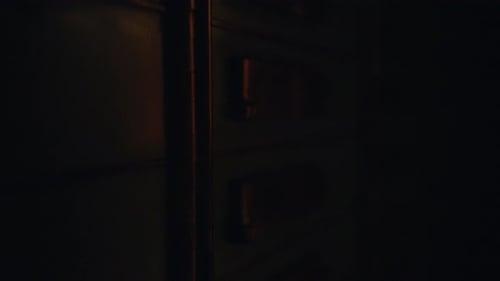 Safe Deposit Boxes Inside Secure Bank Vault Storage Room