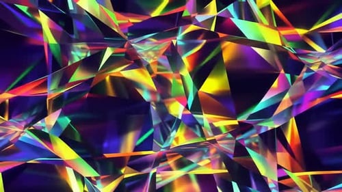 Resumen de bucle de refracción de cristal iridiscente de arcoíris vibrante