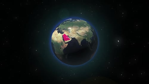 Earth Zoom From Space To Saudi Arabia