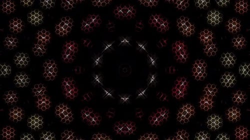Abstract Glowing Hexagon Grid Loop Background