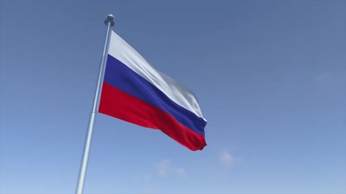 Waving Flag of Russia in Realistic 3D Animation