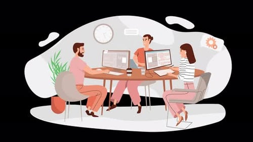 Team collaboration in a modern office setting