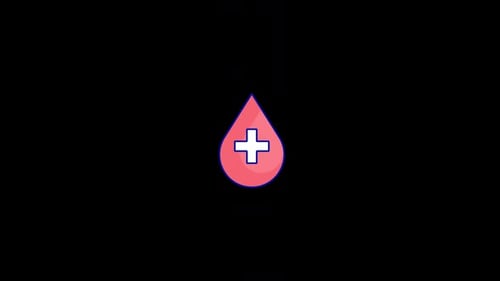 Medical Cross Blood Drop Morph to Heart Animated Icon