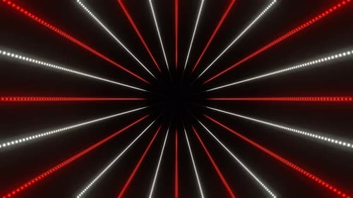 White And Red Spiral Neon Light Ribbon Background Vj Loop In 4K