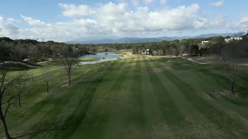 Aerial Shot of Camiral Golf Course And Its Scenic Surroundings Girona Spain