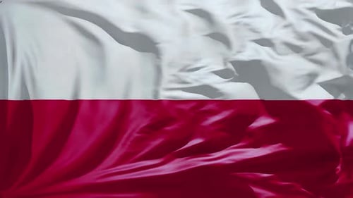 Realistic Waving Poland National Flag