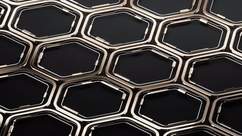 Metallic hexagon structure pattern background