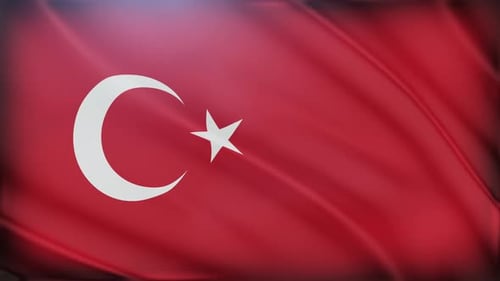 Realistic Waving Turkish Flag Seamless Loop