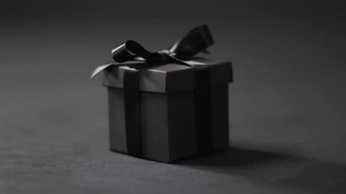Elegant Black Gift Box with Ribbon and Bow
