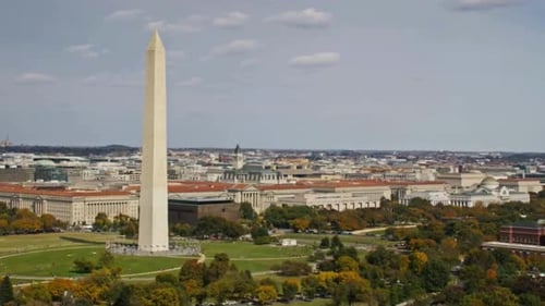 Cinematic And Beautiful View Of Washington DC Cityscape, USA