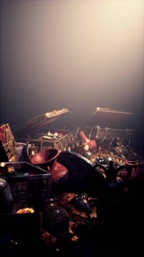 Ancient Treasure Chests and Gold Reveal with Glowing Light