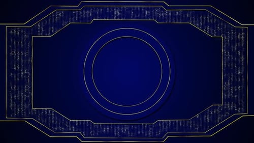 Luxury Blue Gold Geometric Frame Animated Background