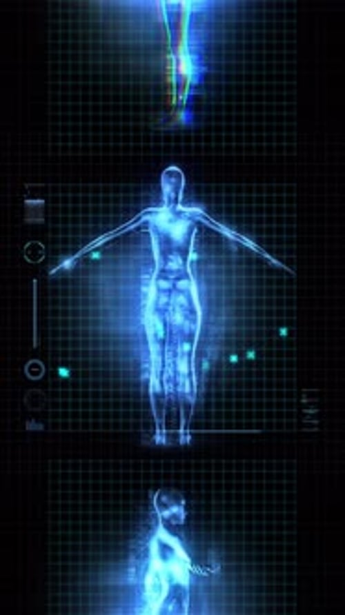 Female Anatomy Portrait Hologram Screen