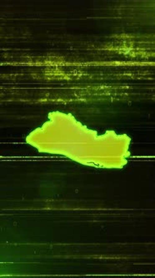 El Salvador Digital Futuristic Glitch Map