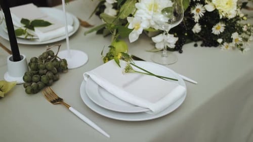 Beautiful Wedding Decor All Decorated in White Green Colors Style