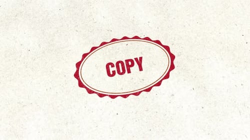 Animated Red Ink Copy Stamp on Textured Paper