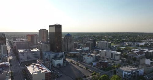 Aerial view of buildings in Dayton, United States.