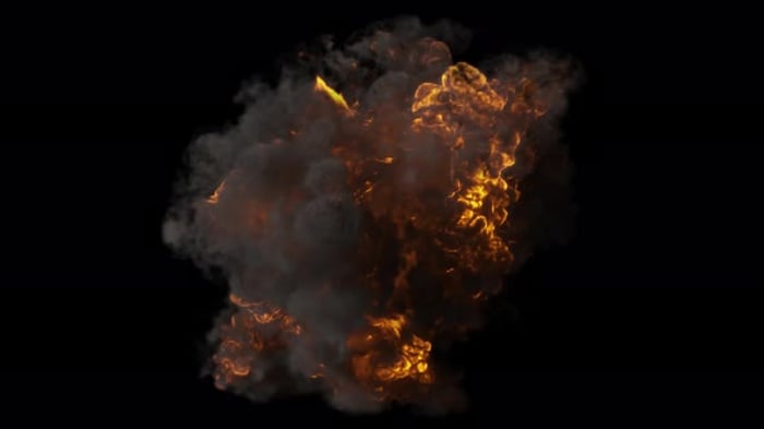 Realistic Fire Explosion with Dissipating Smoke VFX Element ...