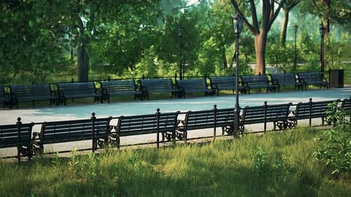 Empty Park After Park is Closed Due to Coronavirus Covid19 Pandemic Outbreak