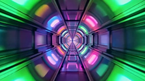 Futuristische SciFi-Neon-Tunnelschleife