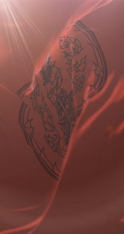 Fluid Waving Fabric with Intricate Decorative Patterns