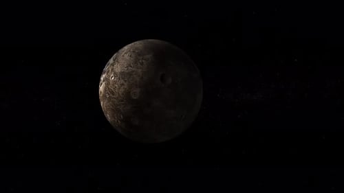 Beweglicher Zoom in Ceres Fiktiver 3D-realistischer rotierter Planet