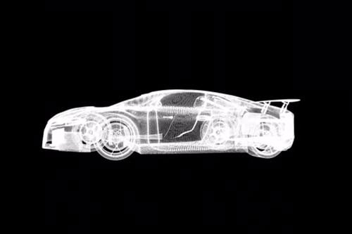 Rotating 3D Wireframe Car Hologram Display
