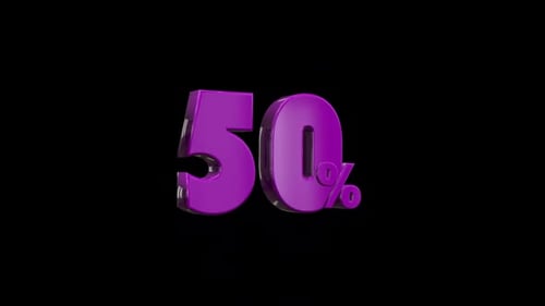 50 percent - Purple 3D Animation