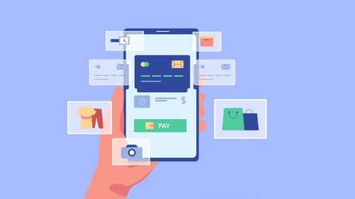 Animação de pagamento de compras online HD em Alpha