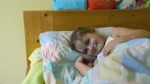 Little Girl Smiling with Chickenpox Rash