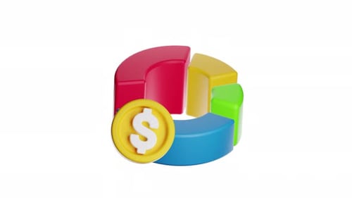 3d Icon Animation Financial Chart