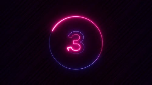 Neonlicht-Countdown 5 Sekunden