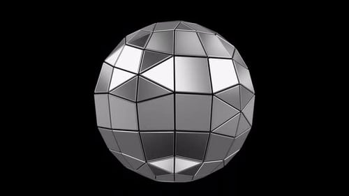 Abstract Modern Futuristic Silver Sphere Shape Alpha Loop