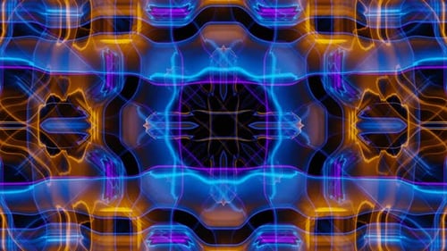 Colorful Abstract Neon Glow Energy Waves Vj Loop Animation