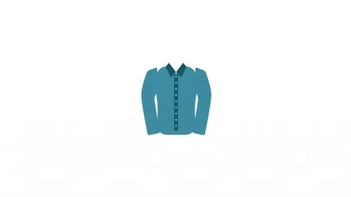 Flat Design Animated Shirt Icon Reveal