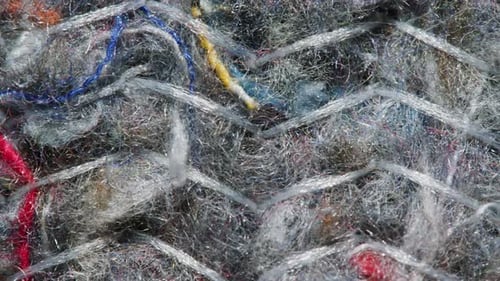 Knitted Warm Grey Mattress Sweater or Scarf Macro Close Up Texture Cozy Warm Composition of Wool