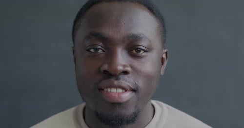 Close Up Portrait of Smiling Man