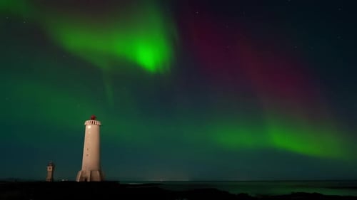 Aurora Borealis Northern Lights in Iceland Real Night Sky with Stars Time Lapse Astronomical