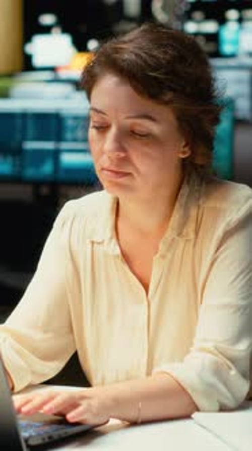 Vertical Video Discouraged Woman Creating Plans and Documenting Objectives